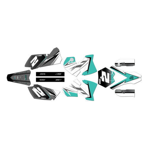 KTM 450SX & 525SX graphics kit 2003-2004 razor series teal