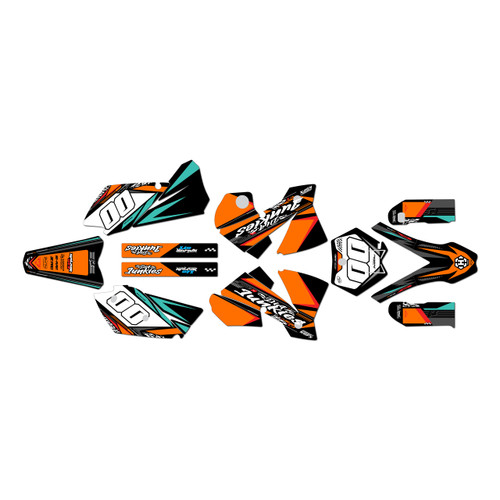 KTM 125SX, 200SX & 250SX graphics kit 2003-2004 rugged series orange