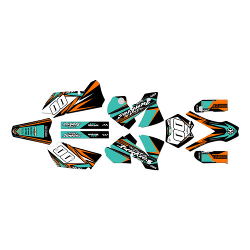 ktm 125sx graphics kit 2003-2004 rugged series teal