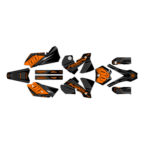 ktm 200sx graphics kit 2003-2004 rugged series orange-shift