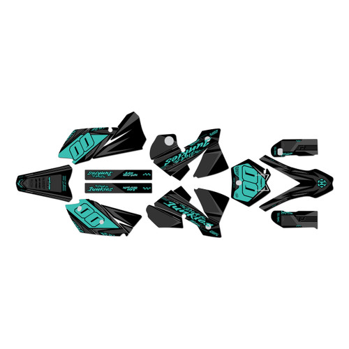 KTM 450SX & 525SX graphics kit 2003-2004 rugged series teal-shift