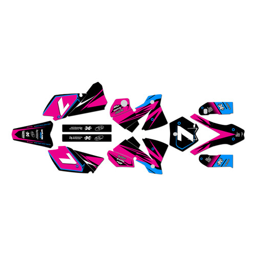 KTM 125EXC 200EXC 250EXC 300EXC graphics kit 2004 bolt series magenta