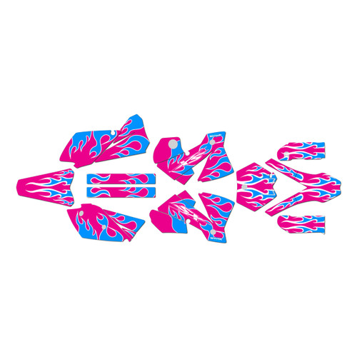 ktm 250exc graphics kit 2004 flame series magenta