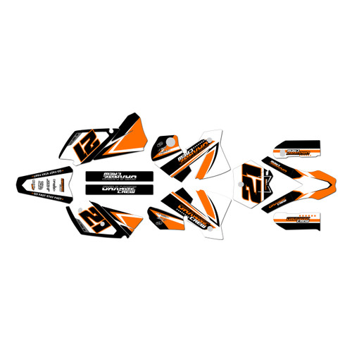 ktm 250exc graphics kit 2004 orange-crew series white