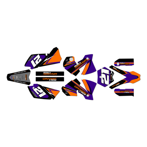 ktm 300exc graphics kit 2004 orange-crew series purple