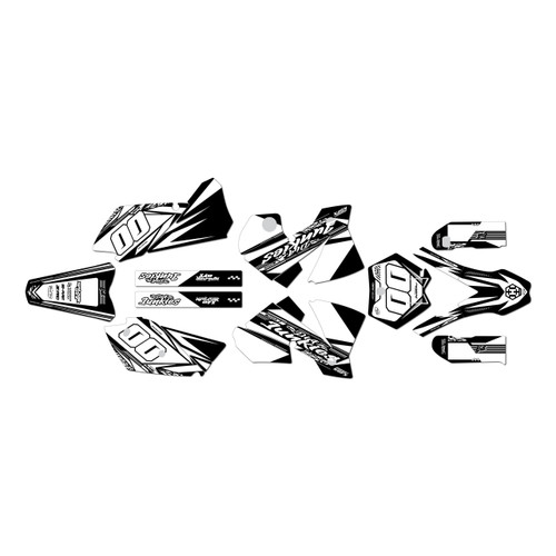 KTM 125EXC 200EXC 250EXC 300EXC graphics kit 2004 rugged series white