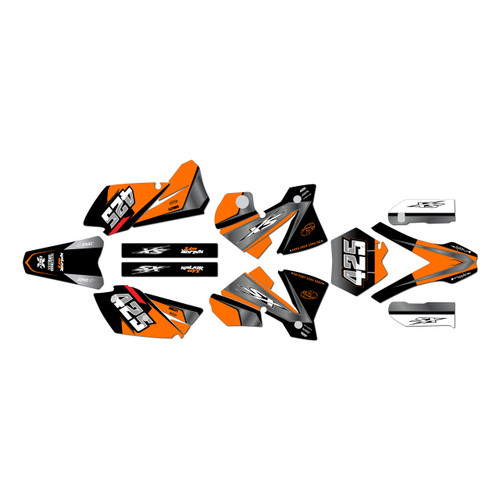 KTM 125EXC 200EXC 250EXC 300EXC graphics kit 2004 screech series orange
