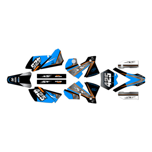 ktm 250exc graphics kit 2004 screech series cyan