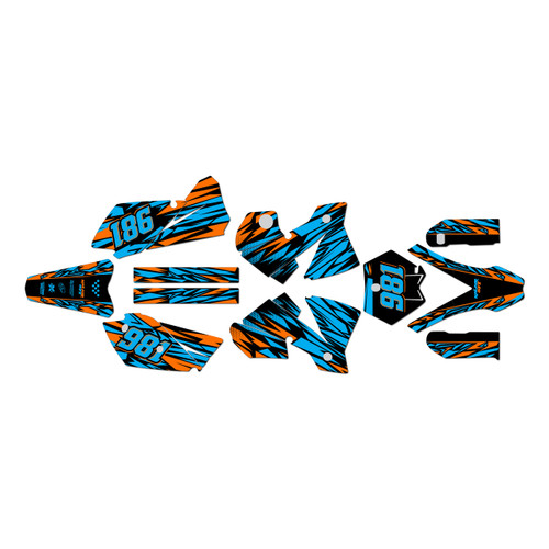 ktm 125exc graphics kit 2004 twitch series cyan