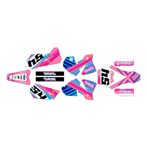 KTM 125EXC 200EXC 250EXC 300EXC graphics kit 2004 split series magenta