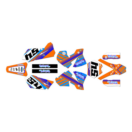 ktm 450exc graphics kit 2004 split series orange