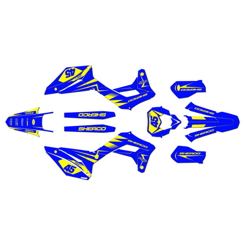 sherco 250 sef graphics kit 2017-2023 division series blue-shift