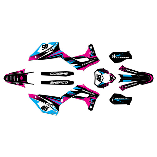 sherco 300 se graphics kit 2017-2023 division series magenta