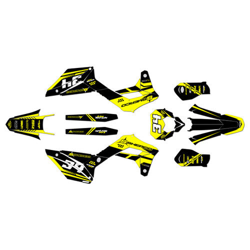 sherco 250 se graphics kit 2017-2023 icon series yellow-shift