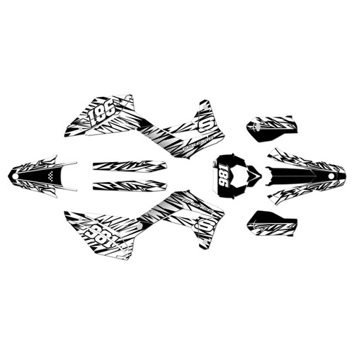 sherco 250 se graphics kit 2017-2023 twitch series white