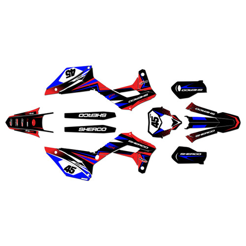 sherco 450 sef graphics kit 2017-2023 division series red