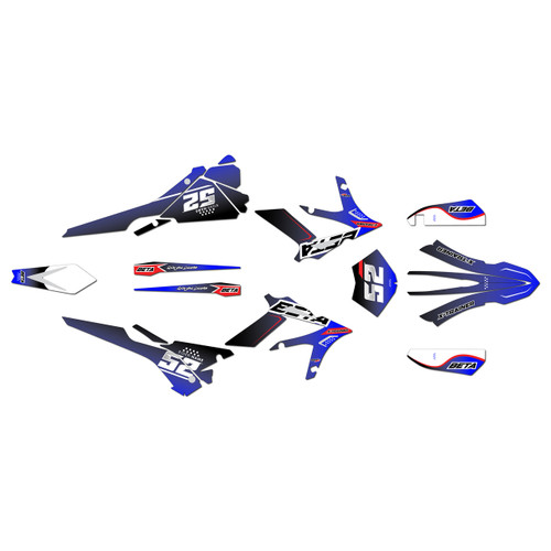beta xtrainer250 graphics kit 2015-2019 ominous series blue