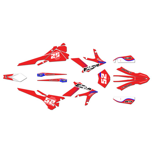 beta xtrainer250 graphics kit 2015-2019 ominous series red