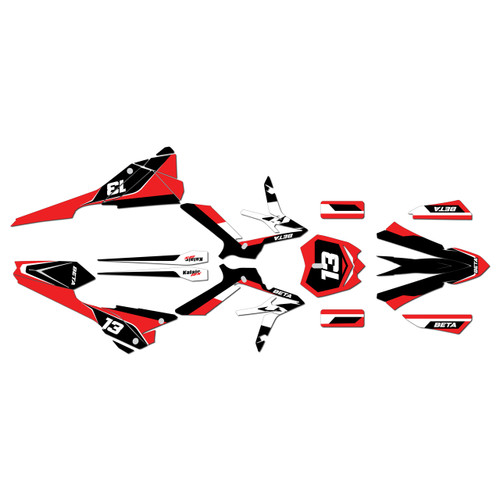 beta xtrainer250 & 300 graphics kit 2020-2022 factory series red