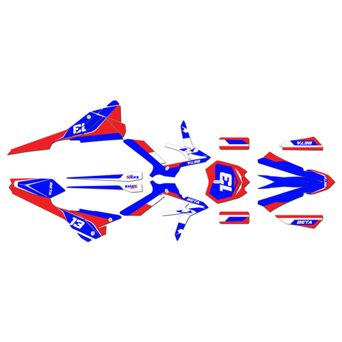 beta xtrainer250 & 300 graphics kit 2020-2022 factory series blue