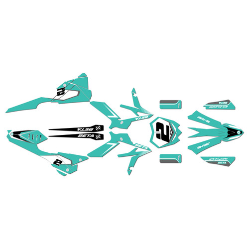 beta xtrainer250 & 300 graphics kit 2020-2022 flight series teal