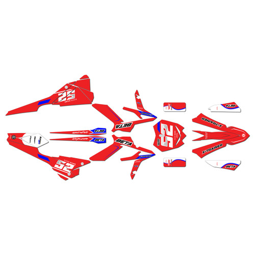 beta xtrainer250 & 300 graphics kit 2020-2022 ominous series red
