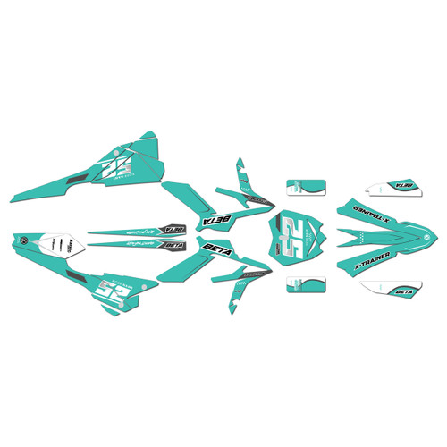 beta xtrainer300 graphics kit 2020-2022 ominous series teal