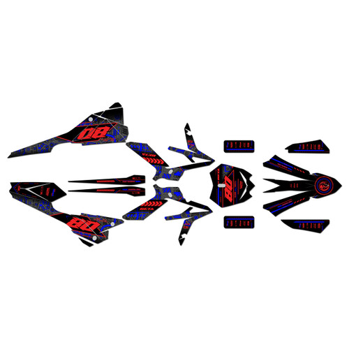 beta xtrainer250 & 300 graphics kit 2020-2022 rift series blue-shift