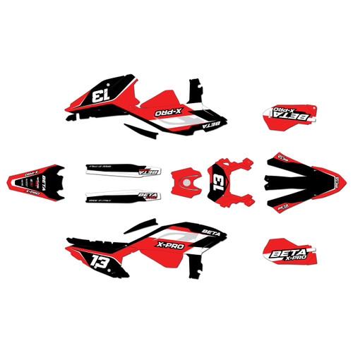beta 450rr graphics kit 2025-2026 factory series red