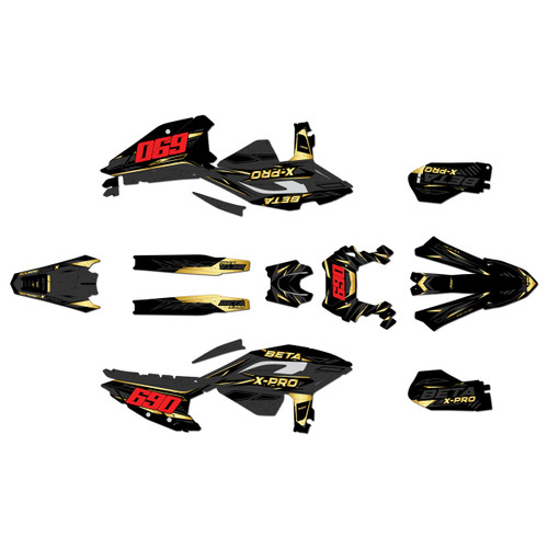 beta 250rr graphics kit 2025-2026 guard series gold