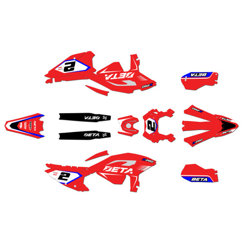 beta 200rr graphics kit 2025-2026 flight series red
