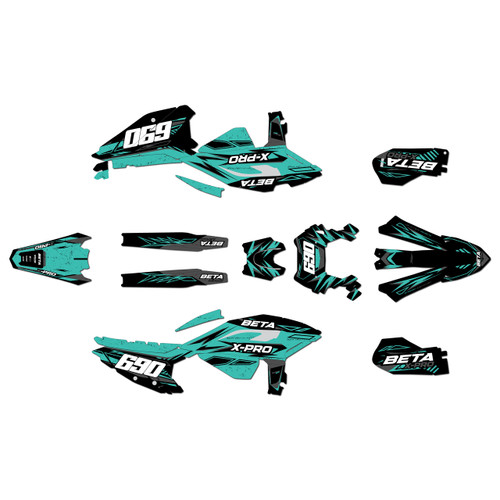 beta 300rr graphics kit 2025-2026 guard series teal