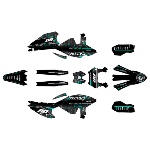 beta 125rr to 480rr graphics kit 2025-2026 rift series teal