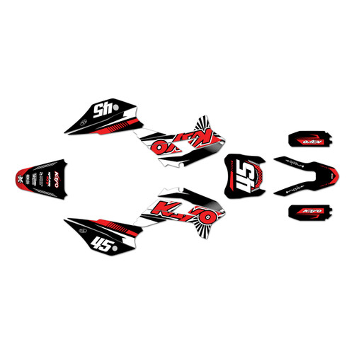 kayo tt125 graphics kit 2021-2026 fh series red