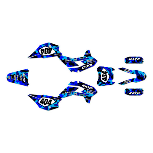 kayo tt125 graphics kit 2021-2026 invasion series blue