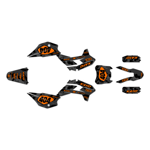 kayo tt125 graphics kit 2021-2026 invasion series orange-shift