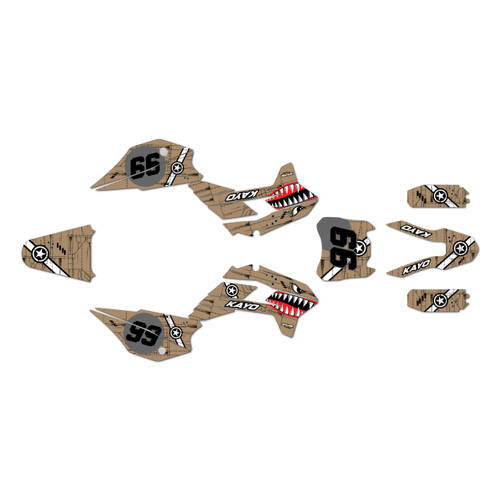 kayo tt125 graphics kit 2021-2026 predator series tan