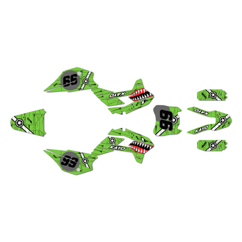 kayo tt140 graphics kit 2021-2026 predator series green