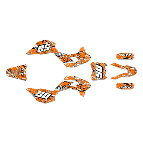 kayo tt125 graphics kit 2021-2026 snagged series orange