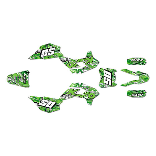 kayo tt140 graphics kit 2021-2026 snagged series green