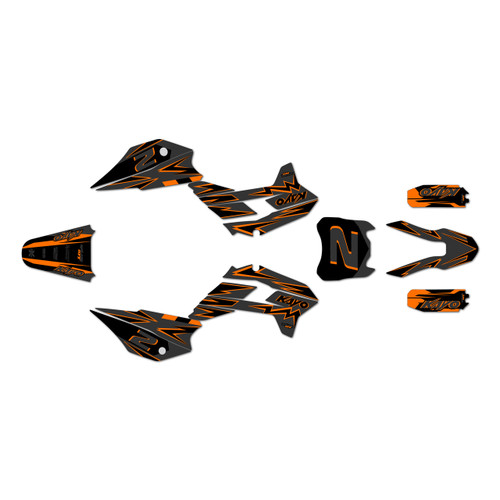 kayo tt125 graphics kit 2021-2026 vizion series orange