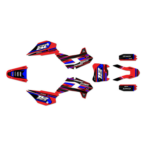 kayo tt125 graphics kit 2021-2026 warrior series red