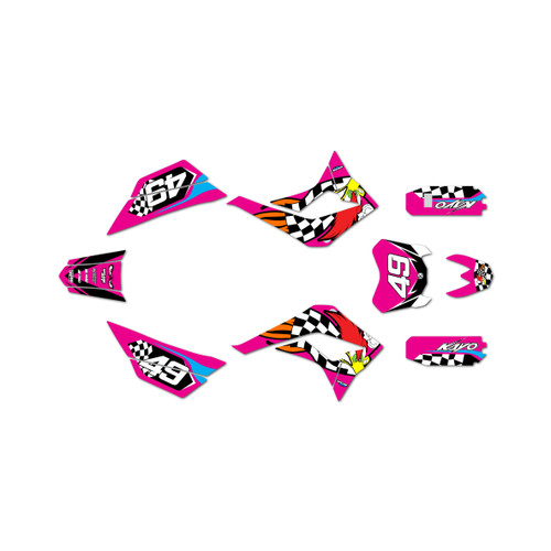 kayo ts90 graphics kit all years pecker series magenta