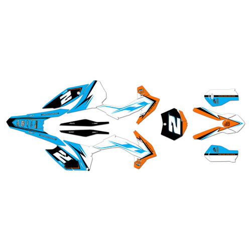 KTM 125SX, 150SX & 250SX graphics kit 2015 razor series cyan