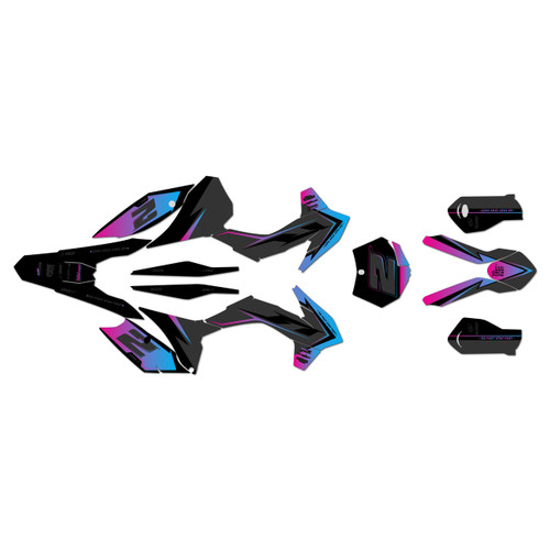 ktm 450sxf graphics kit 2015 razor series magenta-shift