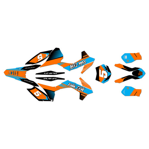 KTM 125SX, 150SX & 250SX graphics kit 2015 turbo series cyan