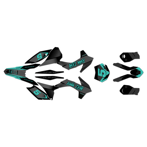 KTM 125SX, 150SX & 250SX graphics kit 2015 turbo series teal-shift