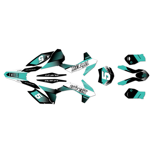 KTM 250XC-F, 350XC-F & 450XC-F graphics kit 2015 turbo series teal