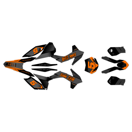 KTM 250XC-F, 350XC-F & 450XC-F graphics kit 2015 turbo series orange-shift