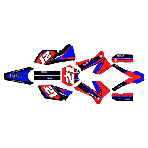 KTM 250SX-F, 450SX-F & 525SX graphics kit 2005-2006 crew series red